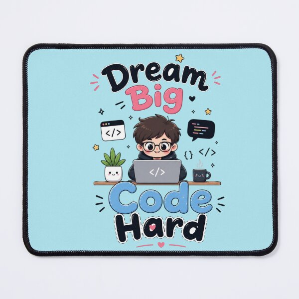 Item preview, Dream Big Code Hard Cute Programmer Kawaii Motivational Coding Quote Sticker Engineer Sticker designed and sold by Sanika arts .