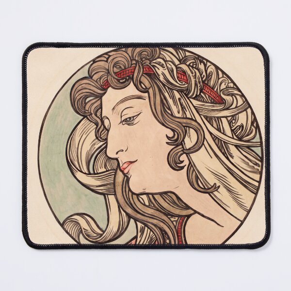 Item preview, Nouveau Woman With Flowing Hair designed and sold by artofuniverse.