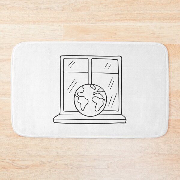 Item preview, A globe patterned ball resting on a windowsill designed and sold by rasagamastore.