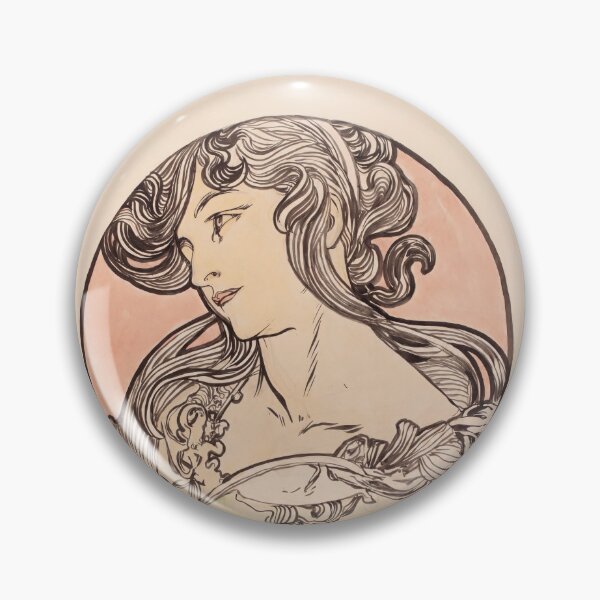 Item preview, Elegant Woman With Flowing Hair Medallion designed and sold by artofuniverse.