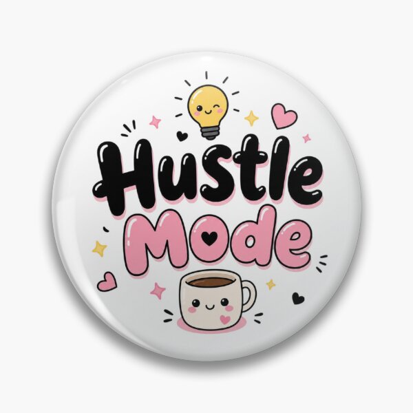 Item preview, Hustle Mode Cute Kawaii Motivational Quote Sticker | Aesthetic Productivity Coffee Design designed and sold by Sanika arts .