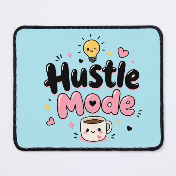 Item preview, Hustle Mode Cute Kawaii Motivational Quote Sticker | Aesthetic Productivity Coffee Design designed and sold by Sanika arts .