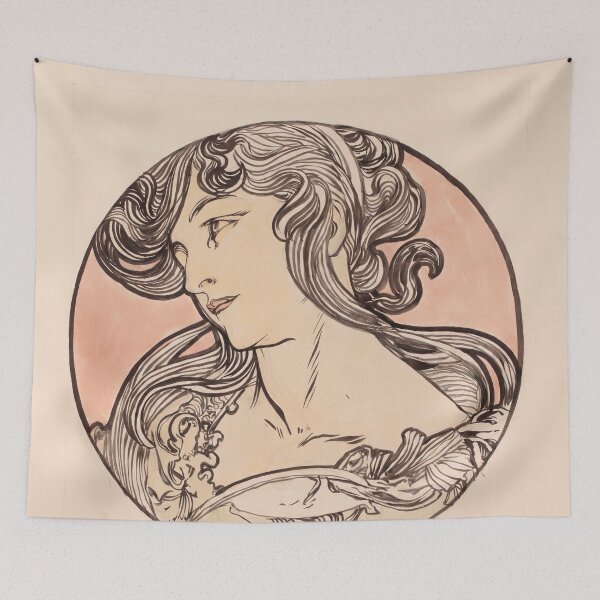 Item preview, Elegant Woman With Flowing Hair Medallion designed and sold by artofuniverse.