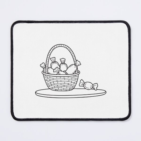 Item preview, A basket filled to the top with wrapped candies on a short table designed and sold by rasagamastore.