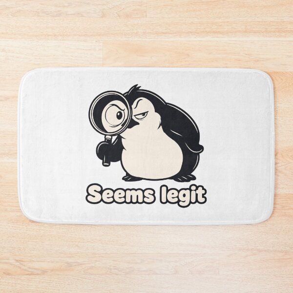 Item preview, Seems Legit Meme — Funny Chubby Penguin with Magnifying Glass — Sarcastic Inspector designed and sold by MalisoStickers.