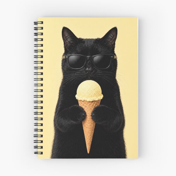 Item preview, Cool Cat with Yellow Ice Cream designed and sold by LittleGinnyArt.