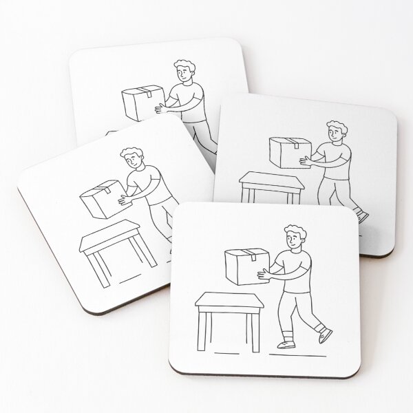 Item preview, Someone picking up a box placed next to a table designed and sold by rasagamastore.