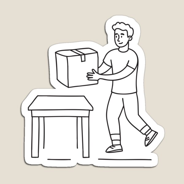 Item preview, Someone picking up a box placed next to a table designed and sold by rasagamastore.