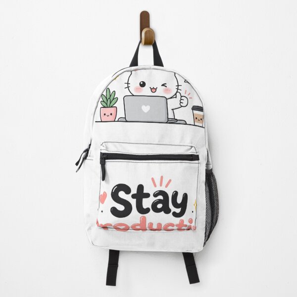 Item preview, Stay Productive Cute Kawaii Cat Motivational Quote Sticker | Study & Work Aesthetic designed and sold by Sanika arts .