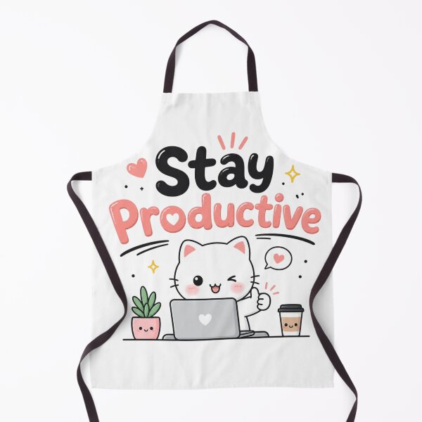 Item preview, Stay Productive Cute Kawaii Cat Motivational Quote Sticker | Study & Work Aesthetic designed and sold by Sanika arts .