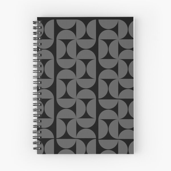 Item preview, ​Mid Century Modern Retro Black and Charcoal Semi Circle Pattern designed and sold by Jyoti-Quotes.