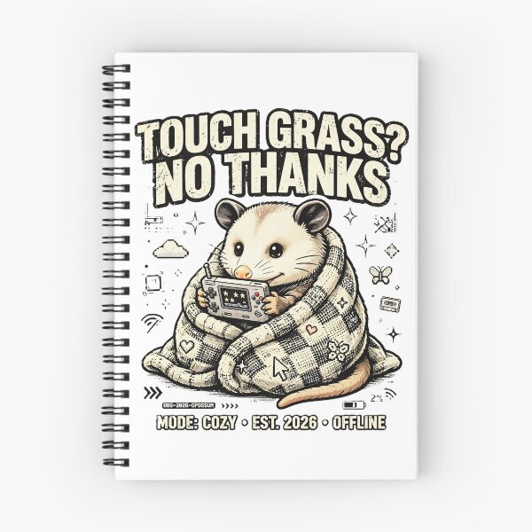 Item preview, Touch Grass No Thanks Cozy Opossum Gamer Retro T-Shirt designed and sold by Arextr.