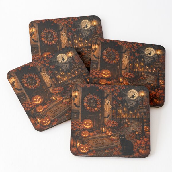 Item preview, Cozy Halloween Pumpkin Cottage Night designed and sold by Patrycja8888.