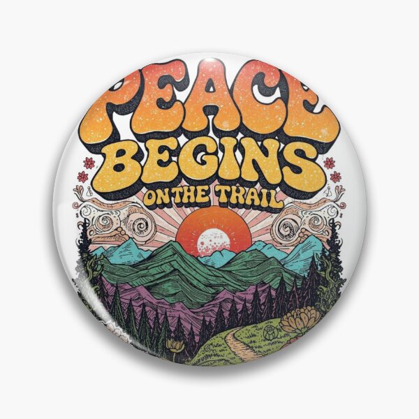 Item preview, Peace Begins On The Trail Retro Sunburst  designed and sold by Skyrocketz.