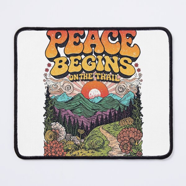 Item preview, Peace Begins On The Trail Retro Sunburst  designed and sold by Skyrocketz.