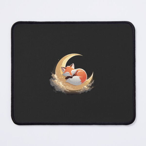 Item preview, Cute Baby Fox Sleeping on Glowing Golden Crescent Moon  designed and sold by niteshRart.