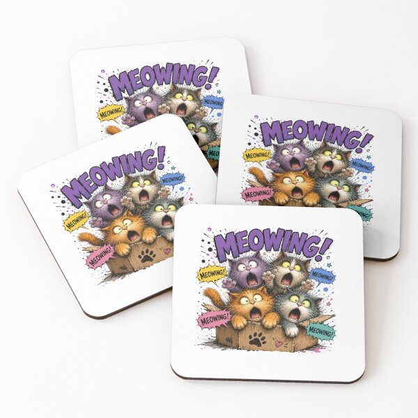 Item preview, Funny Meowing Cats in a Box | Cute Cartoon Cat Lover T-Shirt Design designed and sold by Samasem365.