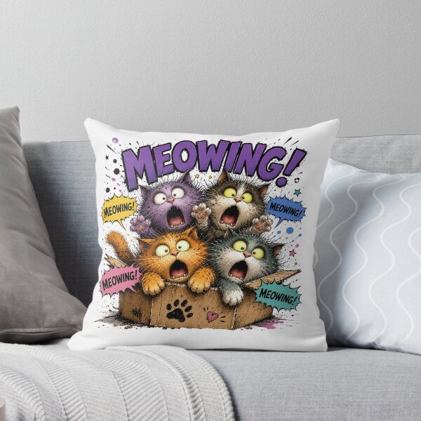 Item preview, Funny Meowing Cats in a Box | Cute Cartoon Cat Lover T-Shirt Design designed and sold by Samasem365.
