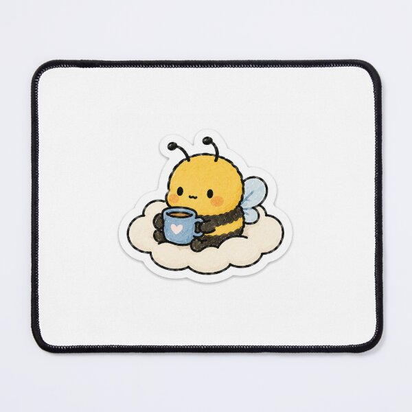 Item preview, Cozy Bee on a Cloud Sticker designed and sold by PlushTheory.