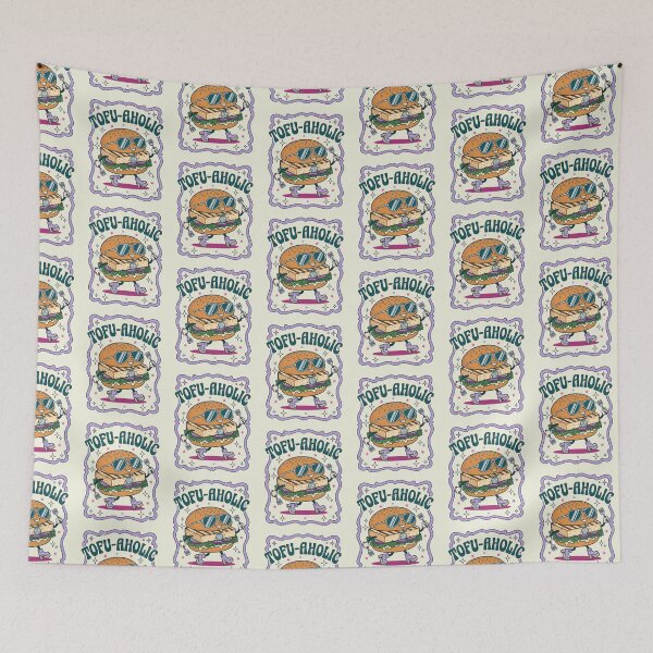 Item preview, Tofu-Aholic Funny Vegan Tofu Lover Retro Disco designed and sold by GreenSlate.