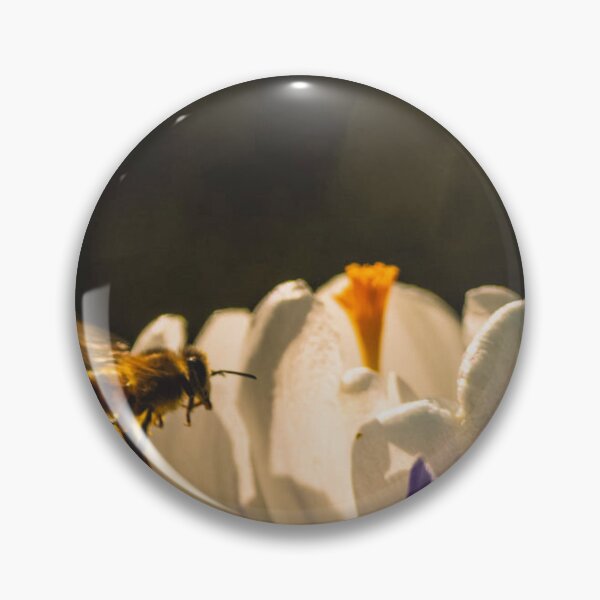 Item preview, Honey Bee Approaching a Crocus Flower designed and sold by mildatoysdecors.