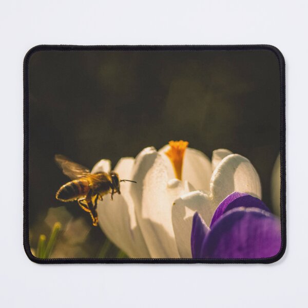 Item preview, Honey Bee Approaching a Crocus Flower designed and sold by mildatoysdecors.