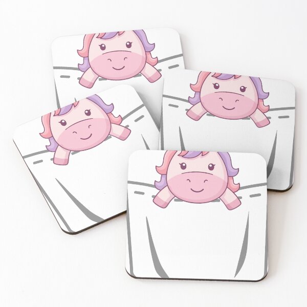 Item preview, Cute Pocket Unicorn Pink designed and sold by BobaTeeStore.