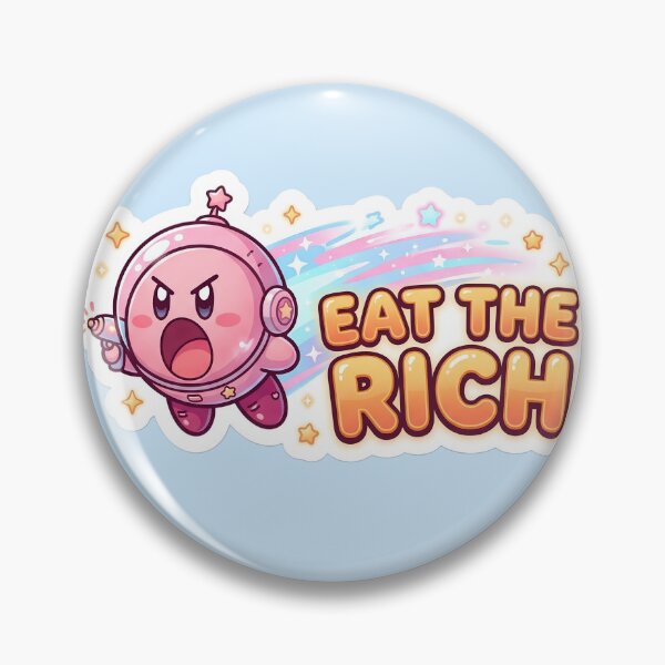 Item preview, Eat The Rich Cute Kawaii Astronaut Sticker | Funny Space Meme | Adorable Cartoon Gamer Graphic designed and sold by Bhaskar Digital Art.