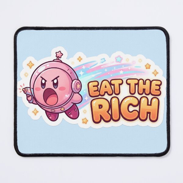 Item preview, Eat The Rich Cute Kawaii Astronaut Sticker | Funny Space Meme | Adorable Cartoon Gamer Graphic designed and sold by Bhaskar Digital Art.