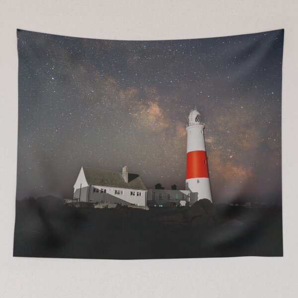 Item preview, Portland Bill Lighthouse on a starry night designed and sold by Aham Photos.