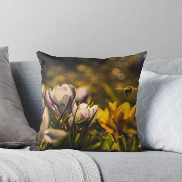 Item preview, Golden Hour Bee and Crocuses designed and sold by mildatoysdecors.