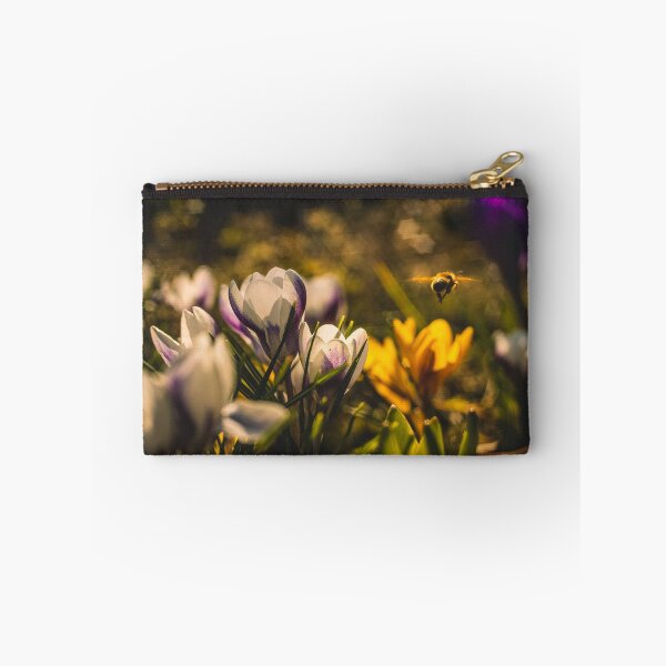 Item preview, Golden Hour Bee and Crocuses designed and sold by mildatoysdecors.