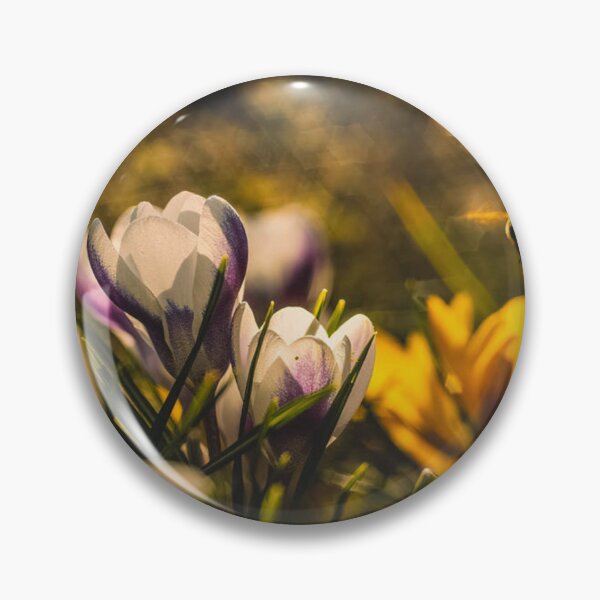 Item preview, Golden Hour Bee and Crocuses designed and sold by mildatoysdecors.