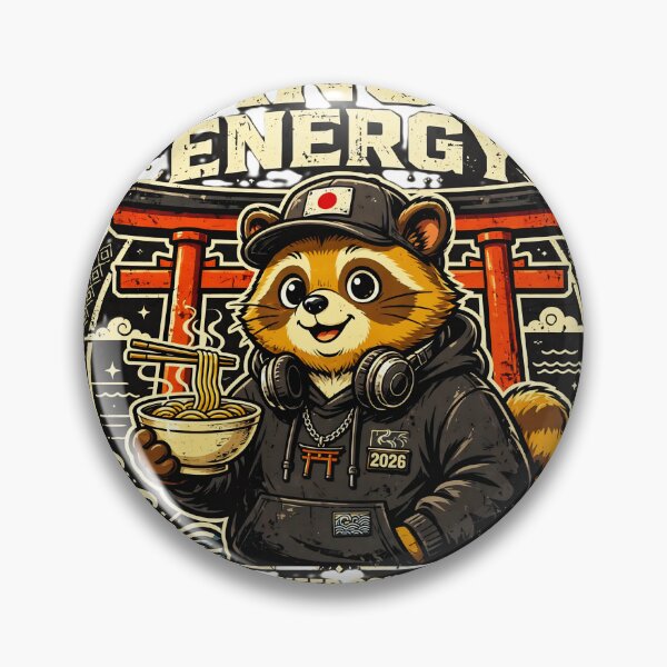 Item preview, Tanuki Energy Japanese Torii Gate Ramen Retro Anime T-Shirt designed and sold by Arextr.