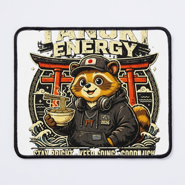 Item preview, Tanuki Energy Japanese Torii Gate Ramen Retro Anime T-Shirt designed and sold by Arextr.