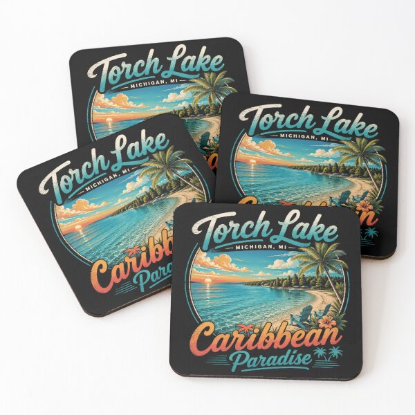 Item preview, Torch Lake Michigan Caribbean Paradise Vintage Beach Design – Summer Travel T-Shirt designed and sold by Artimax-Studio.