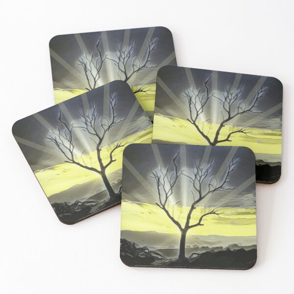 Item preview, Leafless tree silhouette against a dramatic, sunlit sky, designed and sold by Fayes4Art.