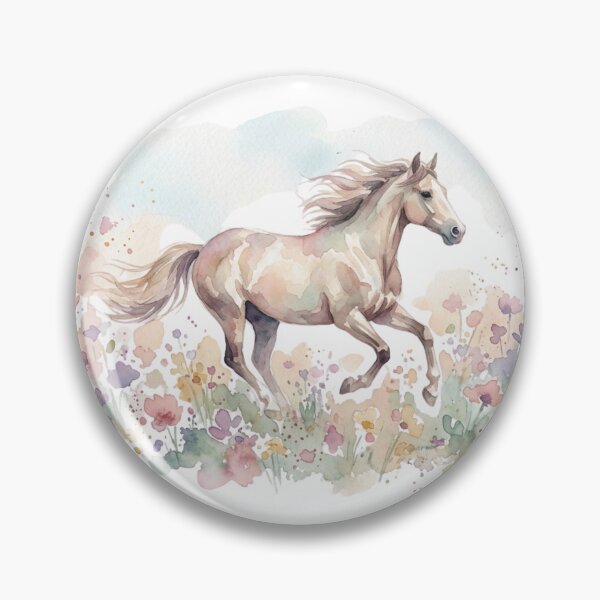 Item preview, Pastel Watercolor Wild Horse in Wildflower Meadow designed and sold by Piising.