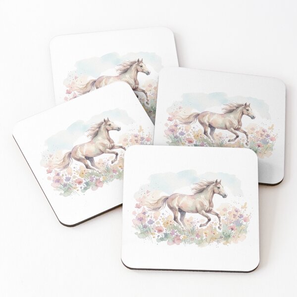 Item preview, Pastel Watercolor Wild Horse in Wildflower Meadow designed and sold by Piising.