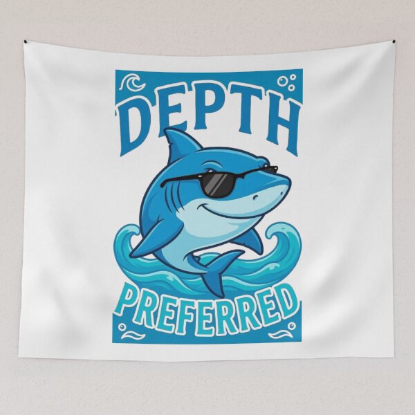 Item preview, Depth Preferred Funny Cool Shark Beach Ocean Summer Lover Tshirt designed and sold by HopeAndHustle.