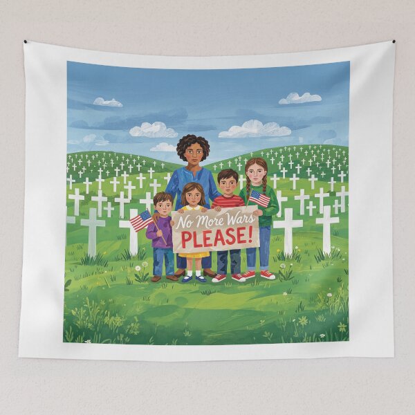 Item preview, No More Wars Please Protest designed and sold by Home Decor Art.