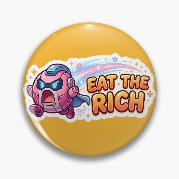 Item preview, Eat The Rich Cute Robot Sticker | Funny Anti Billionaire Meme | Kawaii Protest Cartoon | Political Satire | Viral Aesthetic Gift designed and sold by Bhaskar Digital Art.