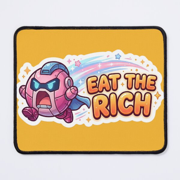 Item preview, Eat The Rich Cute Robot Sticker | Funny Anti Billionaire Meme | Kawaii Protest Cartoon | Political Satire | Viral Aesthetic Gift designed and sold by Bhaskar Digital Art.