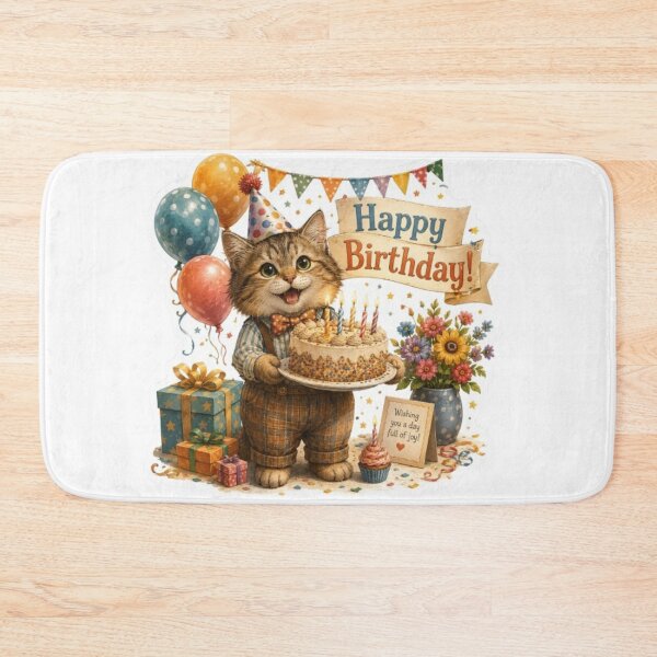 Item preview, Kitten Celebrating Happy Birthday designed and sold by Snurly.