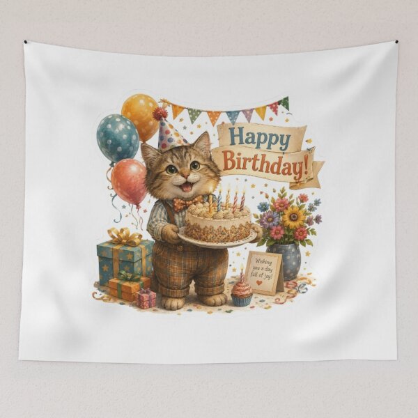 Item preview, Kitten Celebrating Happy Birthday designed and sold by Snurly.
