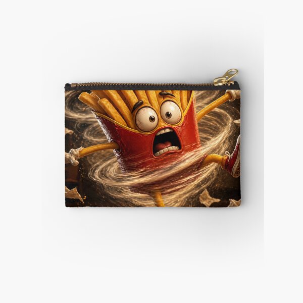 Item preview, Funny French Fries Caught in a Snack Tornado Food Chaos Cartoon designed and sold by ComedyInkFactor.