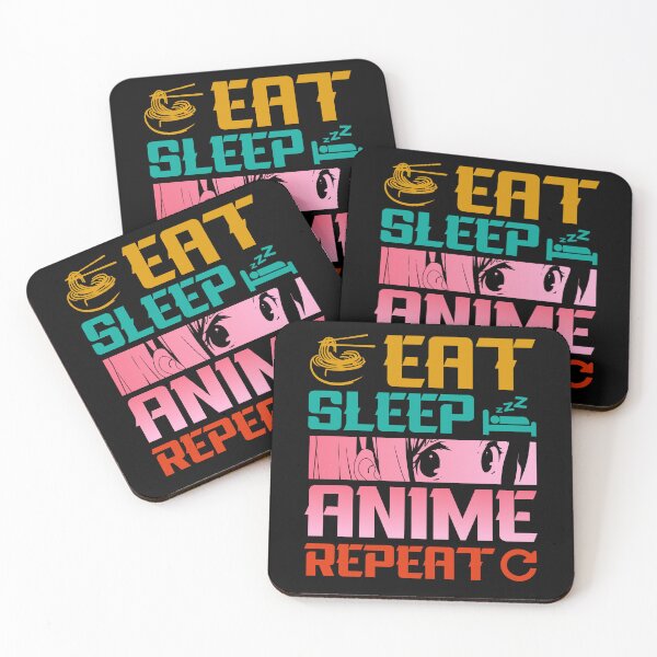 Item preview, Eat Sleep Anime Repeat – Funny Anime Lifestyle Quote designed and sold by bella-rosa87.