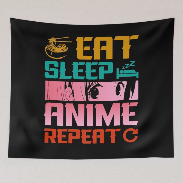 Item preview, Eat Sleep Anime Repeat – Funny Anime Lifestyle Quote designed and sold by bella-rosa87.