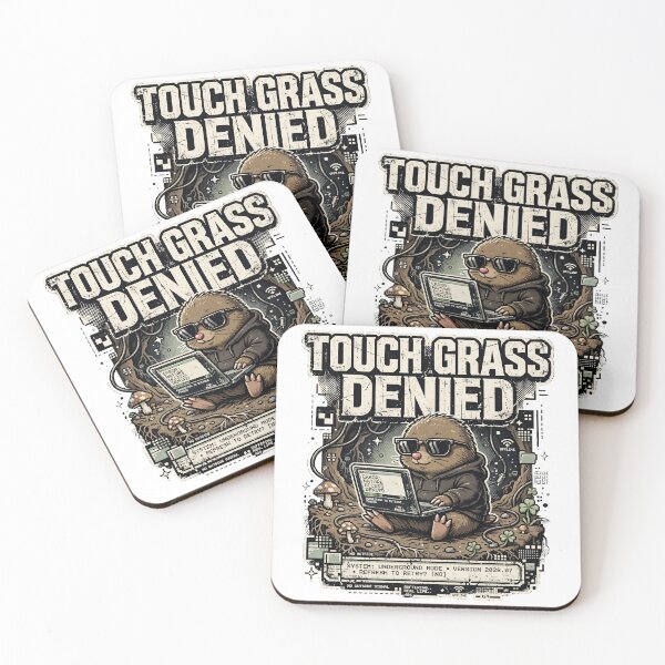 Item preview, Touch Grass Denied Funny Mole Gamer Underground Retro T-Shirt designed and sold by Arextr.