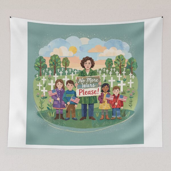 Item preview, No More Wars Please Protest designed and sold by Home Decor Art.